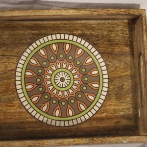 Wooden Tray Multicolor Gond Pattern