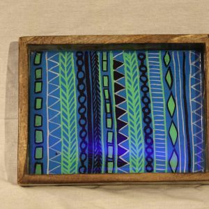 Wooden Tray Gond Geometric pattern