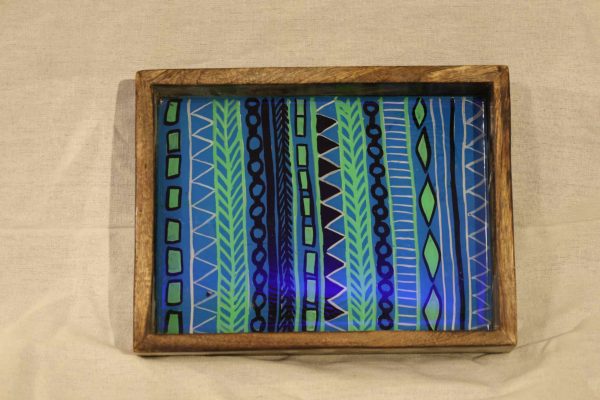 Wooden Tray Gond Geometric pattern